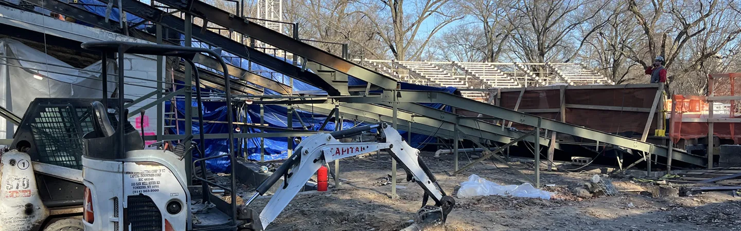 Photo of The Delacorte Theater construction