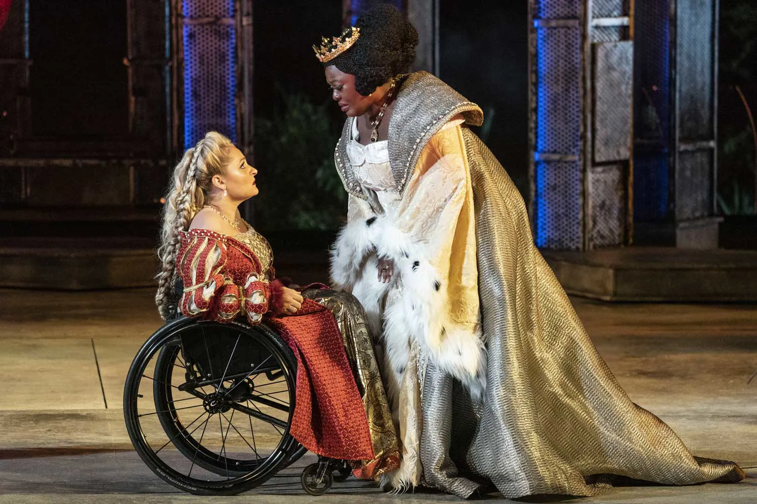 Ali Stroker and Heather Alicia Simms in RICHARD III, 2022. Photo credit: Joan Marcus 