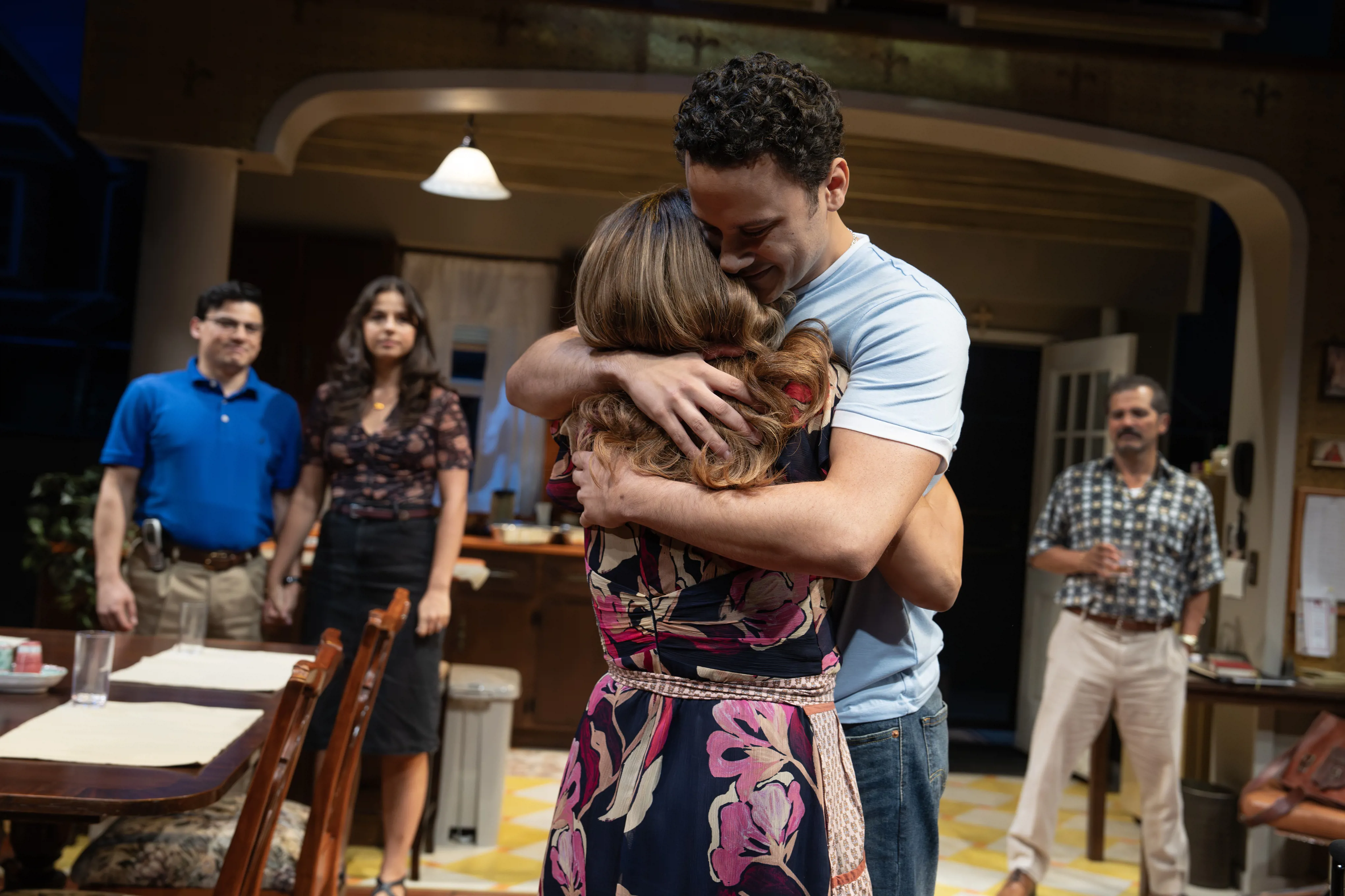 Luna Lauren Velez and Trey Santiago-Hudson in THE OTHER AMERICANS, written by John Leguizamo and directed by Ruben Santiago-Hudson, at The Public Theater. Photo credit: Joan Marcus. 